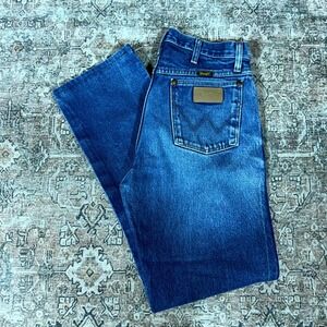 Wrangler 13mwz Cowboy Cut Jeans Men's 31x29 Blue Denim Straight Faded Workwear